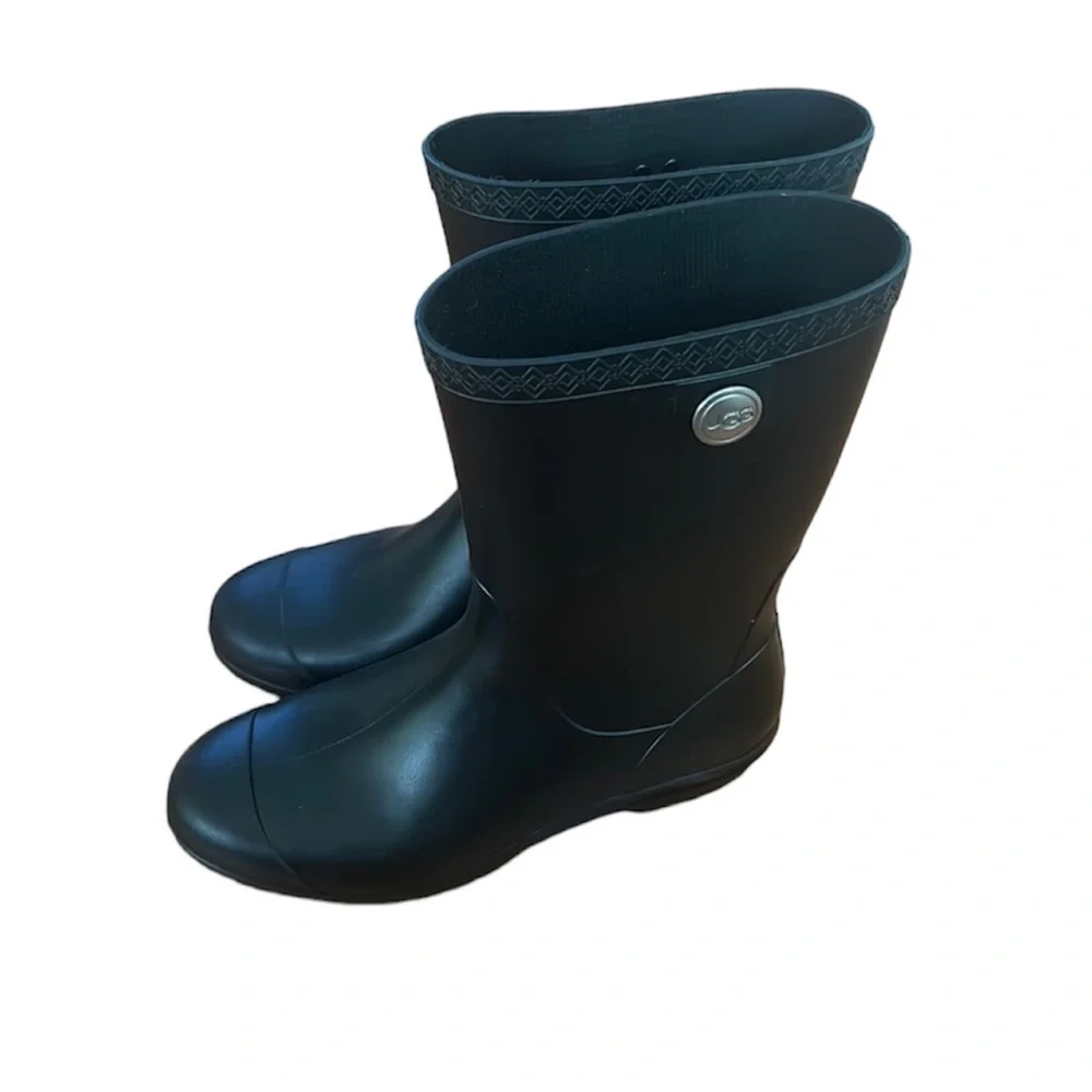 Ugg black rain boots size 10